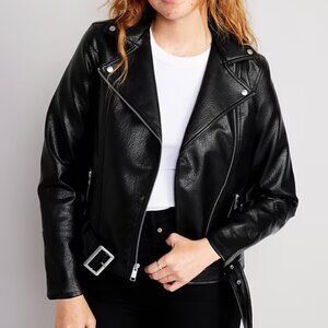 Faux Leather Moto Jacket
